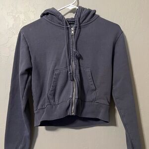 Brandy Melville Dark Blue Zip-Up Hoodie